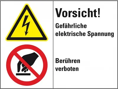 Produktbild von Dreifke® Aufkleber I Kombischild Vorsicht! Gefährliche Spannung..., Folie, 20...