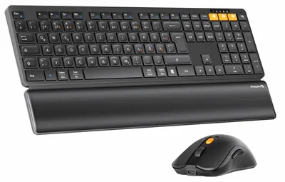 Obrázek produktu pro Bezdrátová Bluetooth klávesnice a myš KM60, dobíjecí, ergonomická, černá