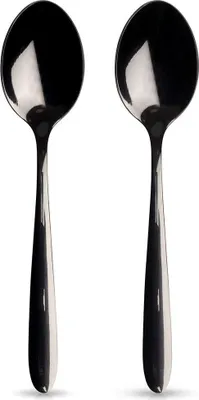 Immagine prodotto di Cucchiaini in acciaio inossidabile nero per caffè e tè - confezione da 2
