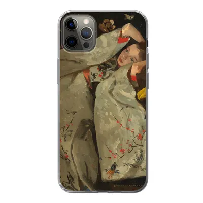 Produktbild von MuchoWow® Handyhülle Schutzhülle Hülle für iPhone 12 Pro Max Mädchen im weißen Kimono - Gemälde von George Hendrik Breitner Silikon Softcase Handy Hülle - Hartschale