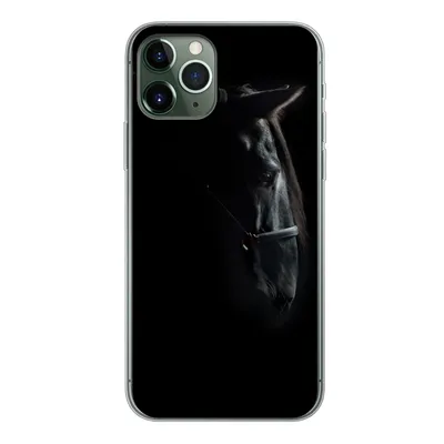 Produktbild von MuchoWow® Handyhülle Schutzhülle Hülle für iPhone 11 Pro Pferd - Leicht - Schwarz Silikon Softcase Handy Hülle - Handy