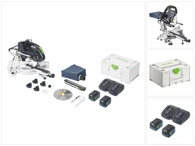 Zdjęcie produktu dla Festool KSC 60 EB 5,0 I-Plus KAPEX akumulatorowa piła poprzeczna 18 V / 36 V 216 mm ( 577665 ) Bezszczotkowa + 2x akumulator 5,0 Ah + podwójna ładowarka + Systainer