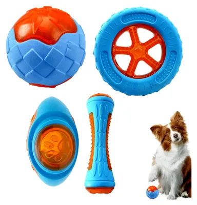 Produktbild von Schwimmendes Hundespielzeug – 4 Stück Hunde-Wasserspielzeug, flexibles und sicheres Spielzeug für Hunde
