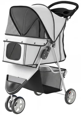Productafbeelding van PawHut hondenbuggy, inklapbaar, geschikt voor honden tot 10 kg, met opbergmand en kussen