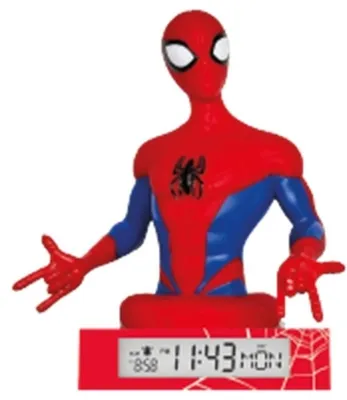 Produktbild von KIDS EUROSWAN Spiderman 3D-Nachtlicht mit Wecker 86512