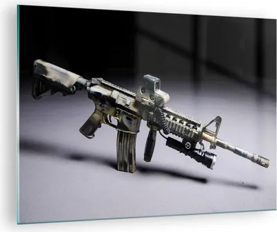 Produktbild von Bilder auf glas - Armee Gewehr - 70x50cm - Glasbilder - Wandbilder - Bilder - Kunstdruck - zum Aufhängen bereit - Wanddekoration aus Glas - Glas Bilder - Wandbild auf Glas - Einteilig - GAA70x50-3768