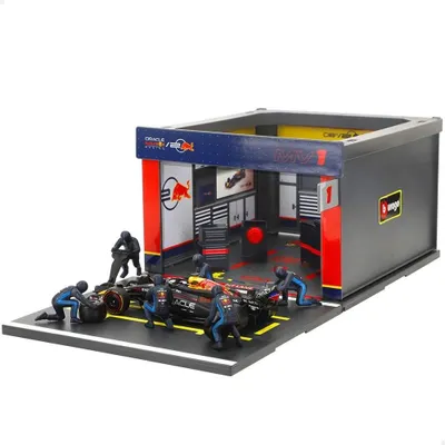 Produktbild von Bburago Bburago Pit Stop Red Bull RB20 2024#1 Verstappen Spielset m.Diorama 1:43 3+