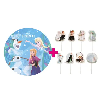 Produktbild von 2er Set Frozen Tortenaufleger & Kuchen- und Muffinaufstecker