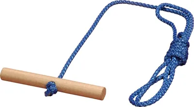 Produktbild von Schlittenleine blau mit Holzgriff 120cm Schlittenseil Zugseil Leine Seil Kordel