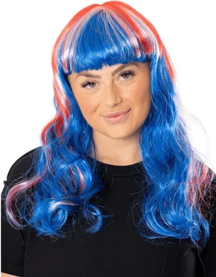 Produktbild von Bristol Novelty - Perücke BN4389 (Einheitsgröße) (Blau/Rot/Weiß)