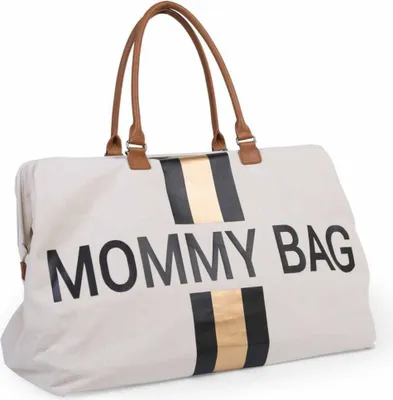 Produktbild von Mommy Bag Gross Canvas Offwhite Stripes Black/Gold