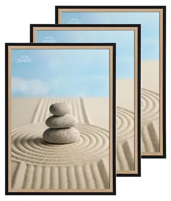 Immagine prodotto di Set di 3 cornici in legno da 40 x 60 cm con vetro in plastica