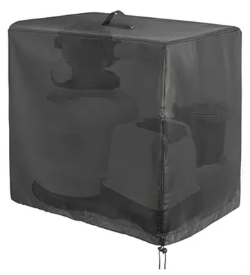 Imagen del producto de Funda impermeable para filtro de arena de piscina, fabricada en tela Oxford. Cubierta de 84 x 61 x 86 cm. Ideal para proteger la bomba de filtro de arena. Cierre con cremallera. Funda para bomba de piscina