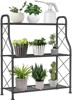 Produktbild von Famanu Pflanzenständer multifunktional - 3 Ebenen, für Balkon, Wohnzimmer, Büro, Garten