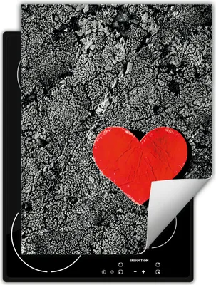 Produktbild von DarHaus Herdabdeckplatte Einteilig Küche Abdeckplatte für Glaskeramikfeld Abdeckung Induktionskochfeld Aufrollbare Matte 40x52 cm, rot - herz