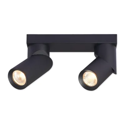 Produktbild von MasterLED Deckenleuchte Spotbalken 2-flammig GU10 Schwarz matt Aluminium Schwenkbar Aufputz Wohnzimmer Flur