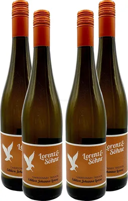 Produktbild von Lorenz & Söhne - 4er Set Chardonnay Trocken - Edition Johanna Lorenz 0,75L (13% Vol) Deutscher Qualitätswein -[Enthält Sulfite]