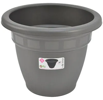 Produktbild von Blumentopf/Pflanzgefas - grau - Kunststoff - D40 cm - rund - Blumenkasten