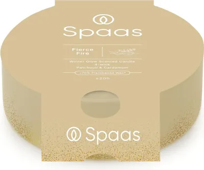 Produktbild von Spaas WinterGlow Duftkerze 4-Dochten – Fierce Fire – Beige – ca. 20 Std.