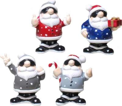 Produktbild von 4er Set Figur Cooler Weihnachtsmann