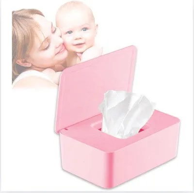 Obrázok produktu pre Krabica na toaletný papier s ružovými vlhčenými utierkami pre bábätká