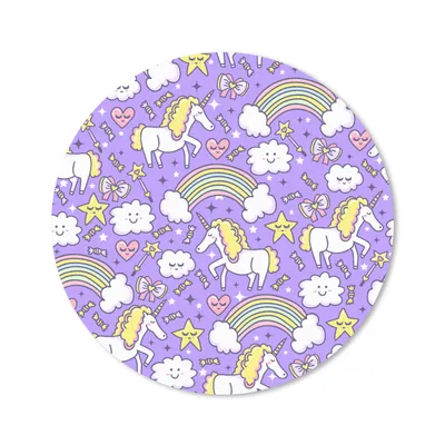 Produktbild von MuchoWow® Mauspad Mousepad Einhorn - Muster - Regenbogen - Kind 50x50 cm - Mousepads - Maus Mat - Pad - Mausunterlage - Vinyl