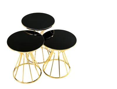 Produktbild von Gruppe Beistelltische Kaffeetische Sofatische 3tlg Couchtische Gold