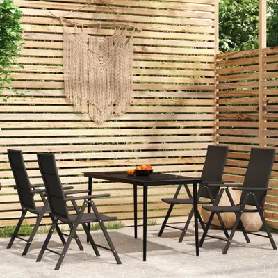 Produktbild von The Living Store 5-tlg. Garten-Essgruppe Schwarz