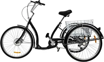 Produktbild von Dreirad für Erwachsene Senioren, 26 Zoll 6 Gänge Erwachsenendreirad mit Einkaufskorb, Erwachsen Fahrräder Adult Tricycle 3-Rad-Dreirad für Outdoor Sports Shopping