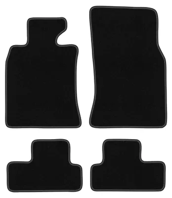 Image de Tapis de sol en moquette pour Mini Cooper R56 2006-2013 (à hayon) – jeu 4 pièces, noirs, sur mesure – Wielganizator BASIC