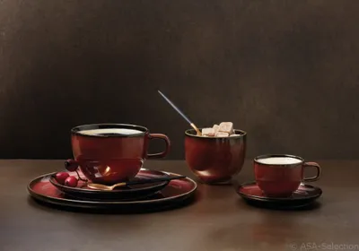 Produktbild von ASA Kaffeetasse mit Unterer, rusty red KOLIBRI 0,25 l. 25513250 ! Vorteilsset beinhaltet 2 x den genannten Artikel und Geschenk + Spende