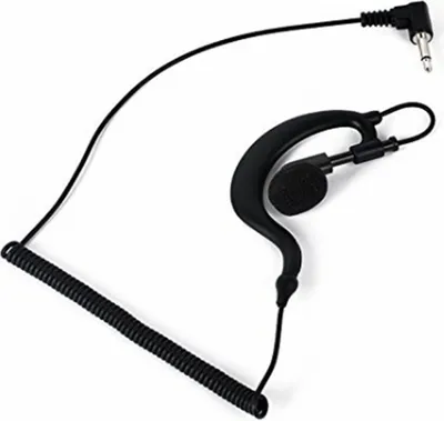 Produktbild von Walkie-Talkie-Headset, 3,5-mm-Kurve, Single-Listen-Ohrbügel-Headset, Rollen-Headset, externer Empfänger, Mikrofon-Headset, schwarz, mit kleinem Clip