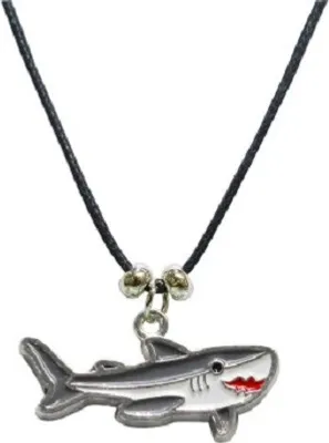 Produktbild von Kette Hai, Haifisch Tier Emaille Anhänger Modeschmuck Ketten emailliert Schmuck