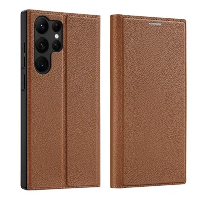 Produktbild von Dux Ducis Skin X2 Fall Samsung Galaxy S23 Ultra Flip Cover Wallet Stand Braun