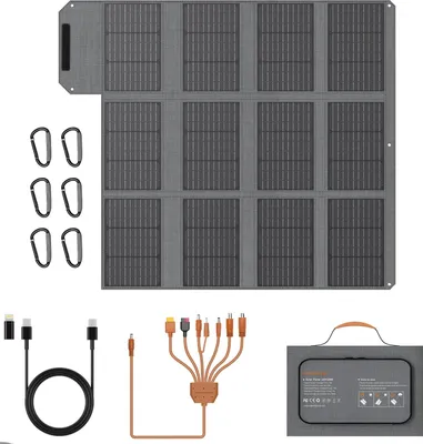 Image de Chargeur de panneau solaire, design portable, plusieurs ports de charge, panneau solaire 120W