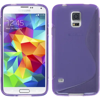 Produktbild von PhoneNatic Case kompatibel mit Samsung Galaxy S5 mini - lila Silikon Hülle S-Style + 2 Schutzfolien