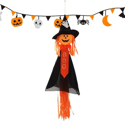 Produktbild von Halloween Baumdekorationen Festtagsdeko Kürbis Hexe | Verspielte Halloween Deko Für Klassenraum Party Schreibtisch Fenster Kamin