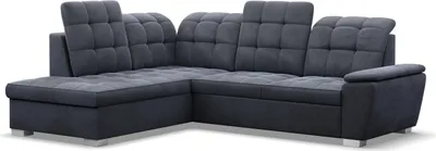 Produktbild von Ecksofa BARON Medium - Version, 255 x 200 x 105, LINKS - mit Schlaffunktion, Farben Dunkelgrau, Zusatzfunktionen: Schlaffunktion (Delfin),