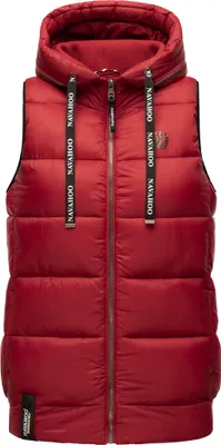 Produktbild von Navahoo Damen Weste Frühling Steppweste Kapuze Übergangsjacke Bodywarmer KASSIDY Blood Red Gr. 36 - S