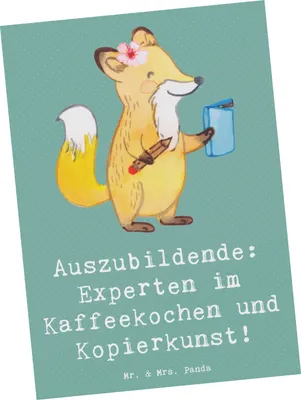 Produktbild von Mr. & Mrs. Panda bildkarte Auszubildende Kaffeekünstler - Meeresbrise - Geschenk, Berufskarriere, Beruf, Berufseinsteiger, Berufsgestaltung, Berufserfahrung, Berufe