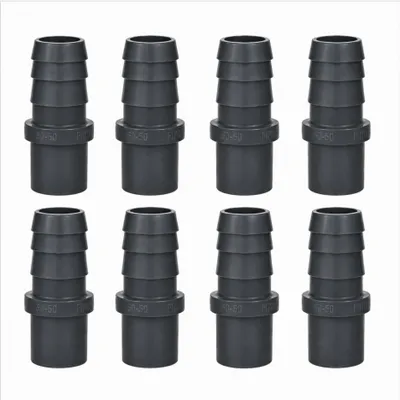 Produktbild von HAF 8x PVC Druckschlauchtülle mit 50mm x 50mm | Schlauchtülle x Klebestutzen | Schlauchverbinder aus grauem PVC-U | PN16 für Pool und Teich