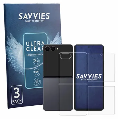 Produktbild von 6x Für Samsung Galaxy Z Flip 8 (Display+Rückseite) Schutzfolie Savvies Displayschutz Display Schutz Folie Klar Transparent