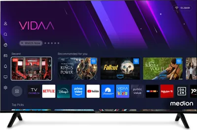 MEDION 163,9 cm (65 Zoll) QLED Fernseher (Smart-TV, Dolby Vision HDR, Prime Video, Disney+, DAZN, Paramount+, Dolby Atmos, VIDAA Store, HbbTV, PVR, Bluetooth, MD 865601)