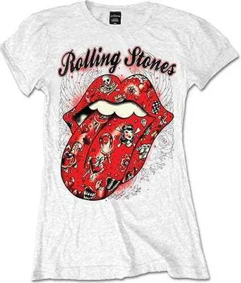 Produktbild von The Rolling Stones - Tattoo Flash Damen X-Large T-Shirt - Weiß