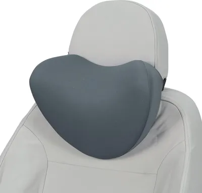 Produktbild von Auto Kopfkissen Ergonomisch Bequemes Nackenstützkissen Polyester Memory Schaum Verstellbare Breite Grau 1 Stück Für Autofahren Reisen