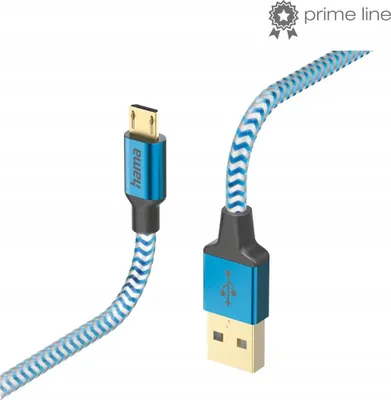 Immagine prodotto di Hama Reflective USB Kabel USB 2.0 1,5 m USB A Micro-USB B Blau