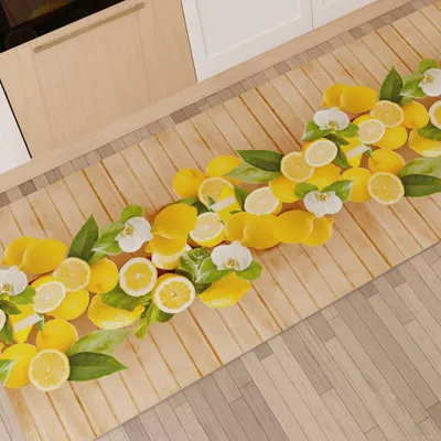 Küchenläufer Antirutsch 52x80 cm Zitronenmotiv waschbar