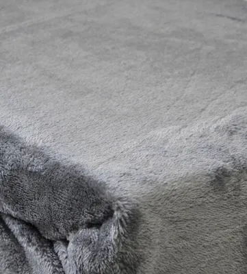 Produktbild von JACK Teddy Flausch Plüsch Bettwäsche 4tlg. 135x200cm Uni Cashmere Touch Weiß Grau Anthrazit Creme Einfarbig Warm, Farbe:Grau