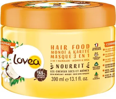 Produktbild von Lovea Maske für trockenes und strapaziertes Haar 3in1 Monoi 390ml