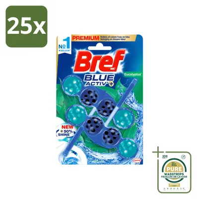 Produktbild von 25 x Bref Blue Activ' WC-Stein - Eucalyptus - Vorratspackung - 25 Stücke